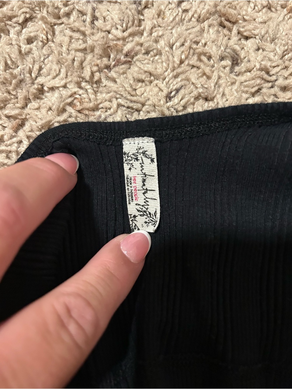 Free People Black Ribbed Wrap Crop Tank - Picture 3 of 3